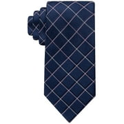 Tommy Hilfiger Mens Classic Shadow Grid Tie Navy Blue One Size Necktie